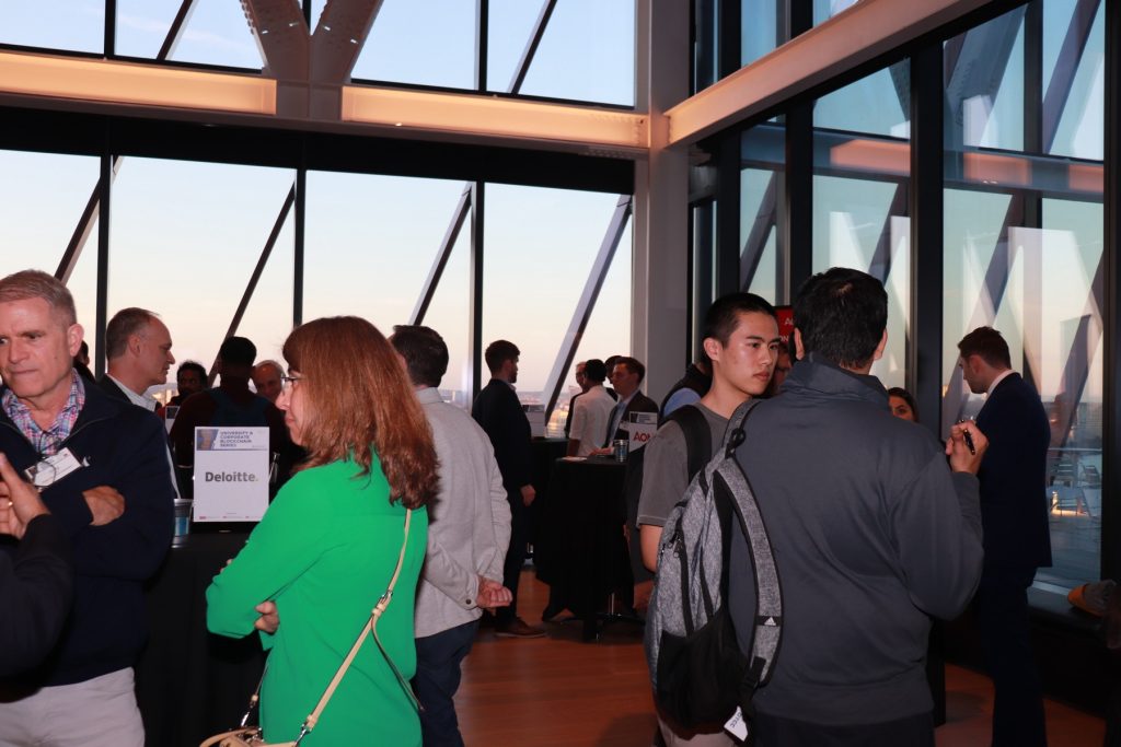 Members networking at sunset at a BBA event